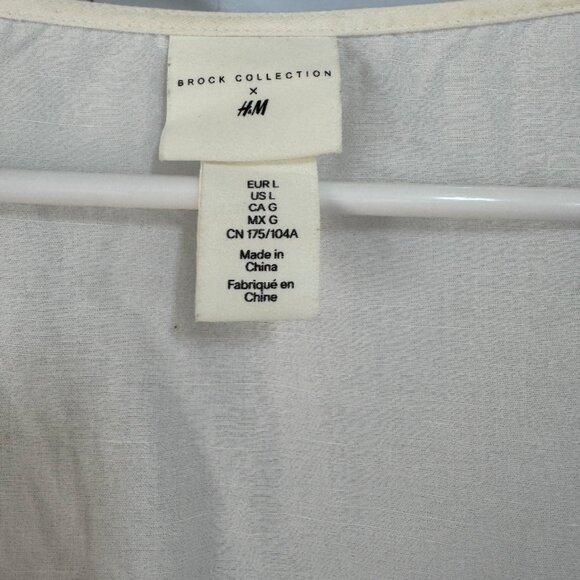H&M x Brock Collection White Lyocell Blend Blouse - Picture 2 of 3